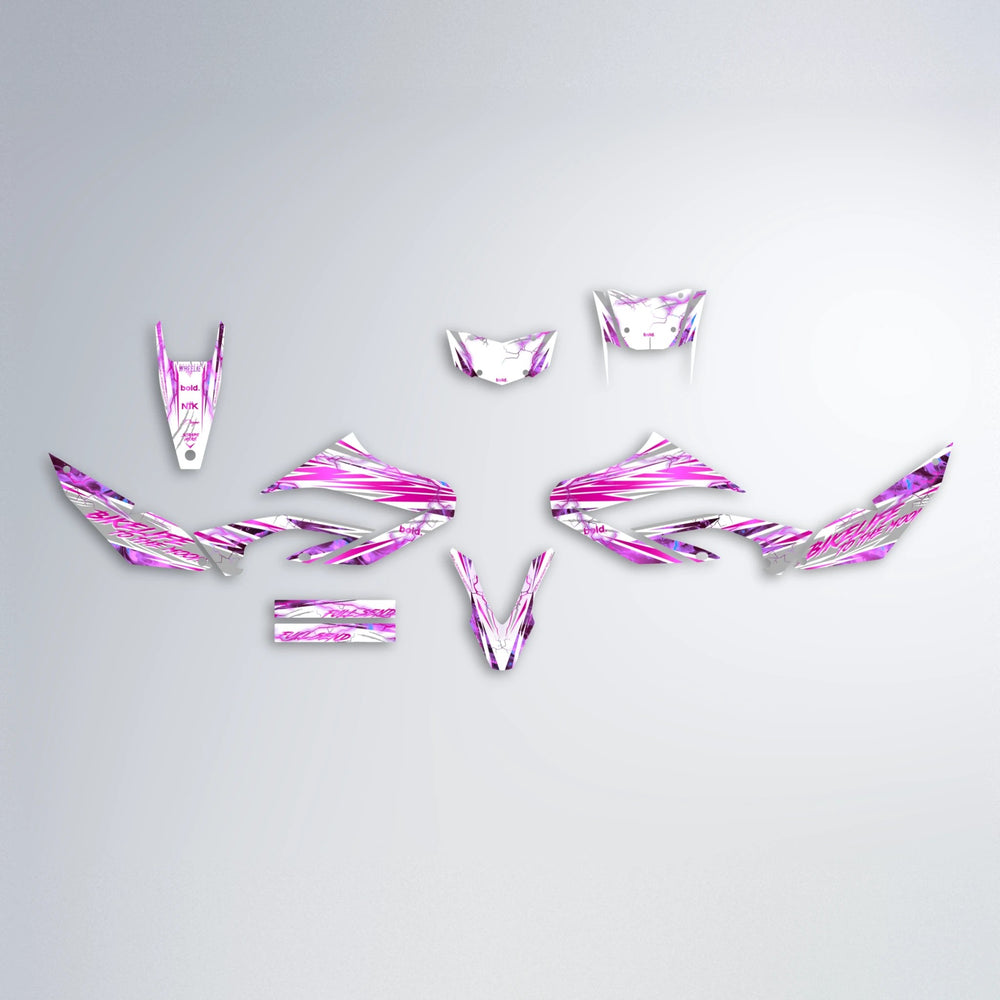 DIVINE Yamaha WR 125X graphics kit parts layout in Pink