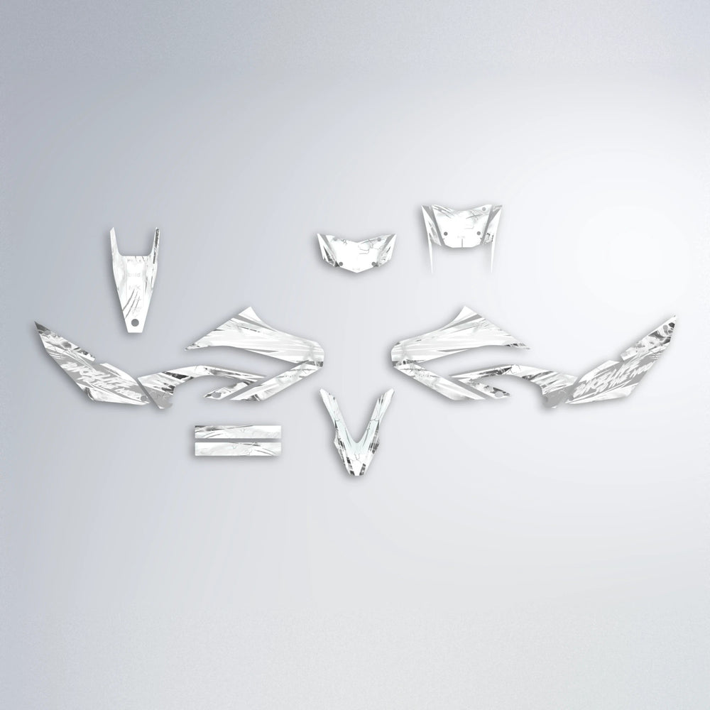 DIVINE Yamaha WR 125X graphics kit parts layout in White