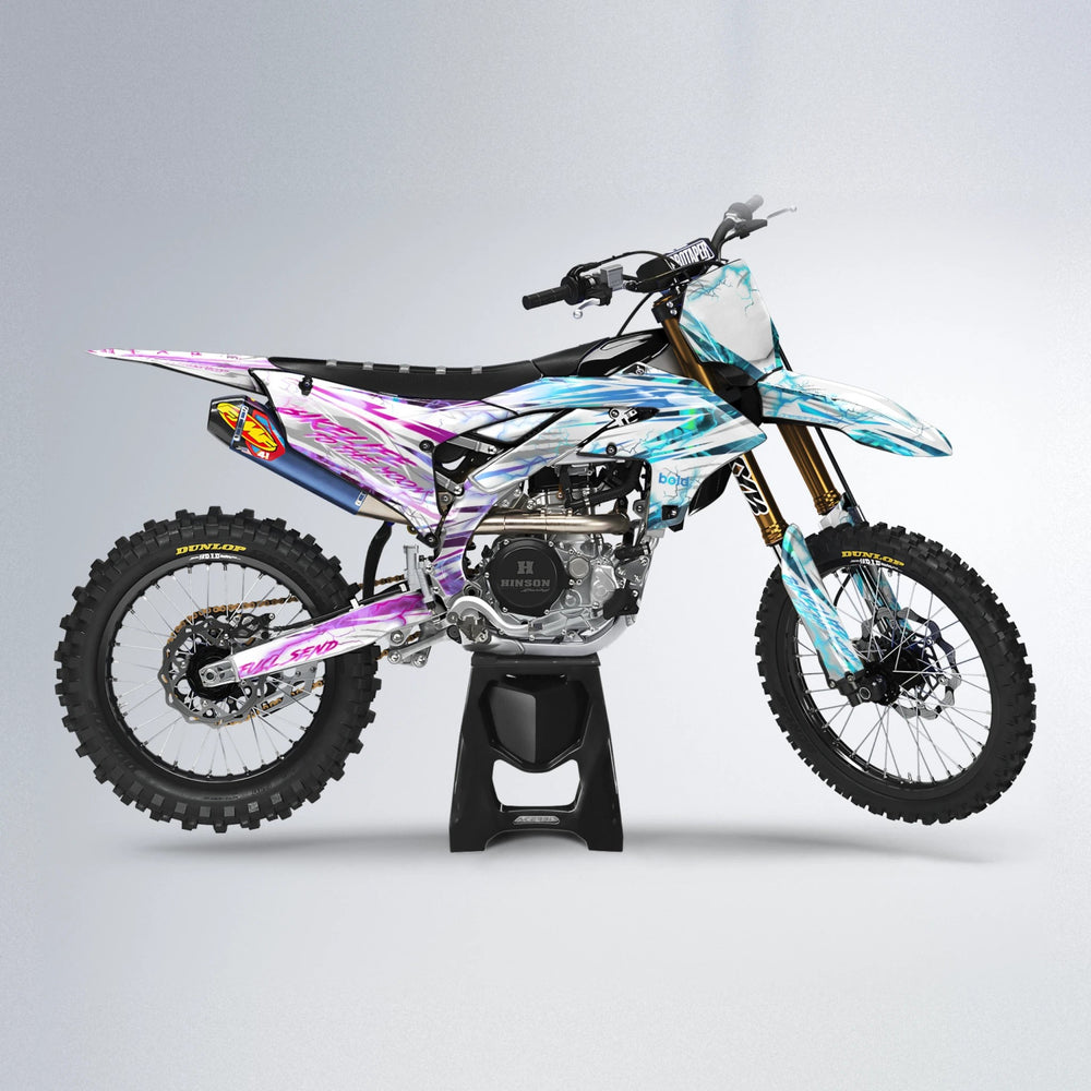 DIVINE Yamaha YZF MX motocross graphics kit in Pink & Light Blue
