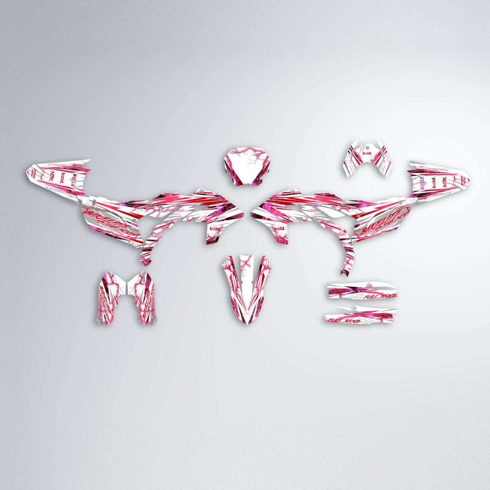 DIVINE Yamaha YZF MX graphics kit parts layout in Red
