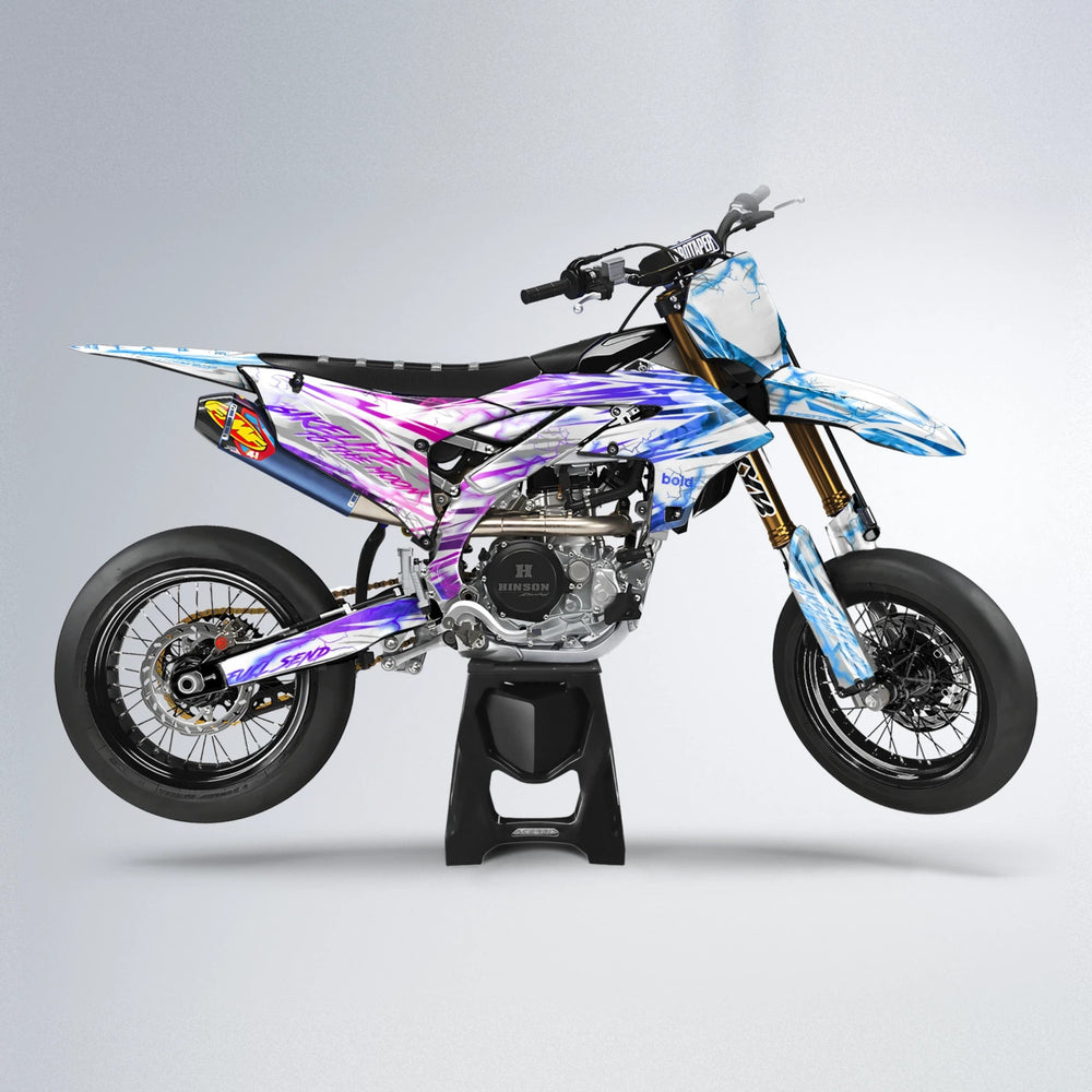 DIVINE Yamaha YZF SM supermoto graphics kit in Blue Purple Fade