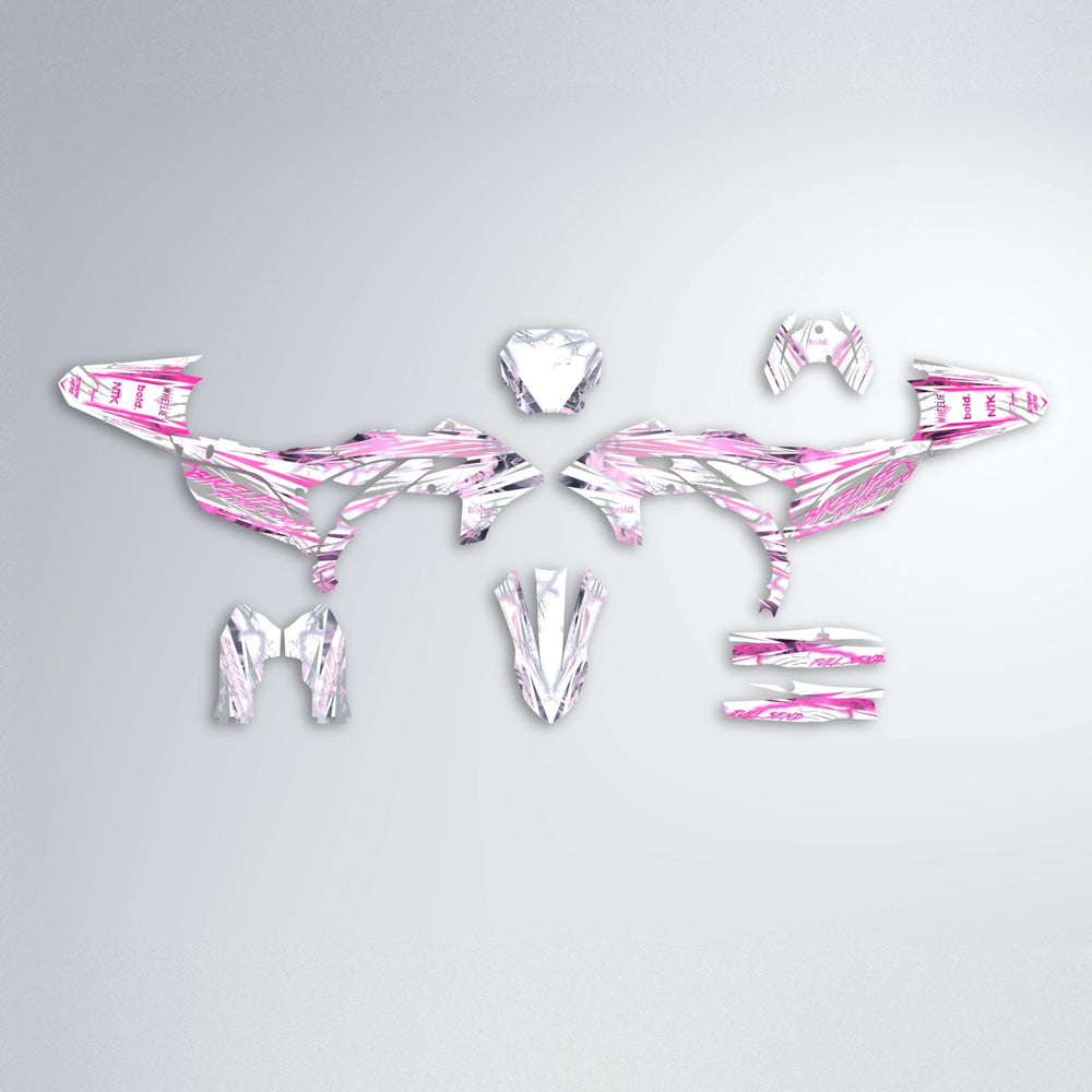 DIVINE Yamaha YZF SM graphics kit parts layout in Flamingo