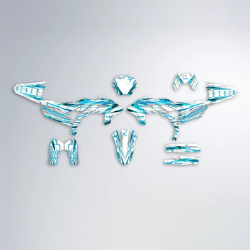 DIVINE Yamaha YZF SM graphics kit parts layout in Light Blue