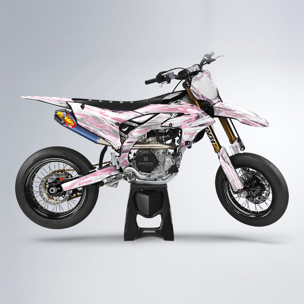 DIVINE Yamaha YZF SM supermoto graphics kit in Sakura Pink