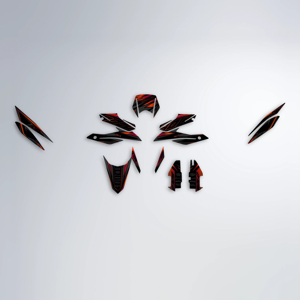 DORTOS Aprilia SX 125 graphics kit parts layout in Black & Red