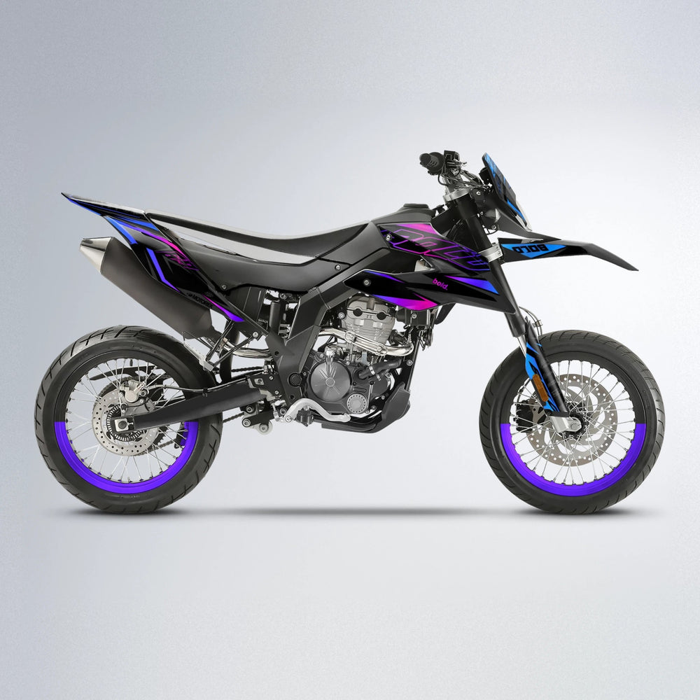 DORTOS Aprilia SX 125 supermoto graphics kit in Blue Purple Fade