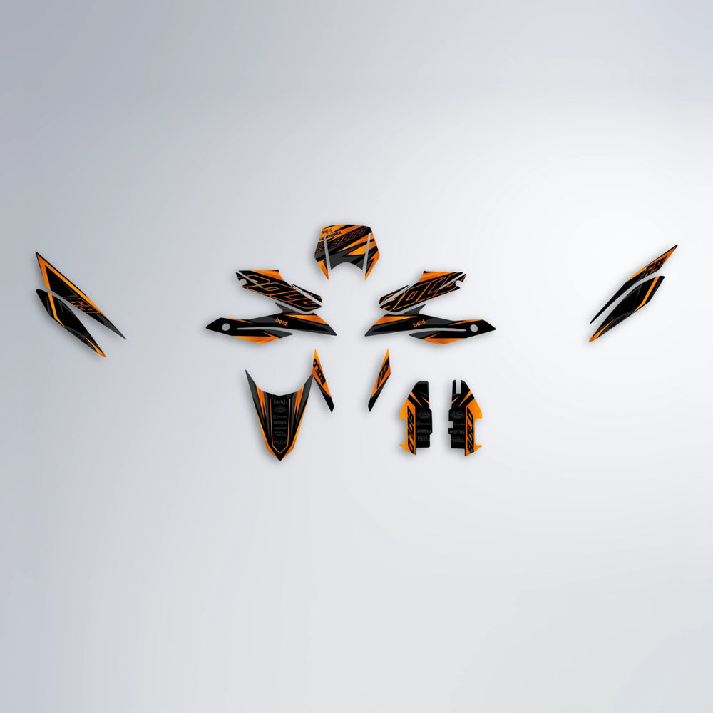 DORTOS Aprilia SX 125 graphics kit parts layout in Orange