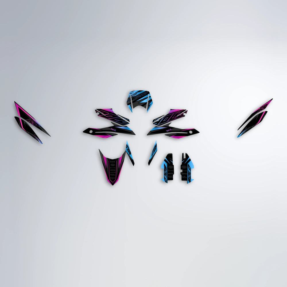 DORTOS Aprilia SX 125 graphics kit parts layout in Pink & Light Blue