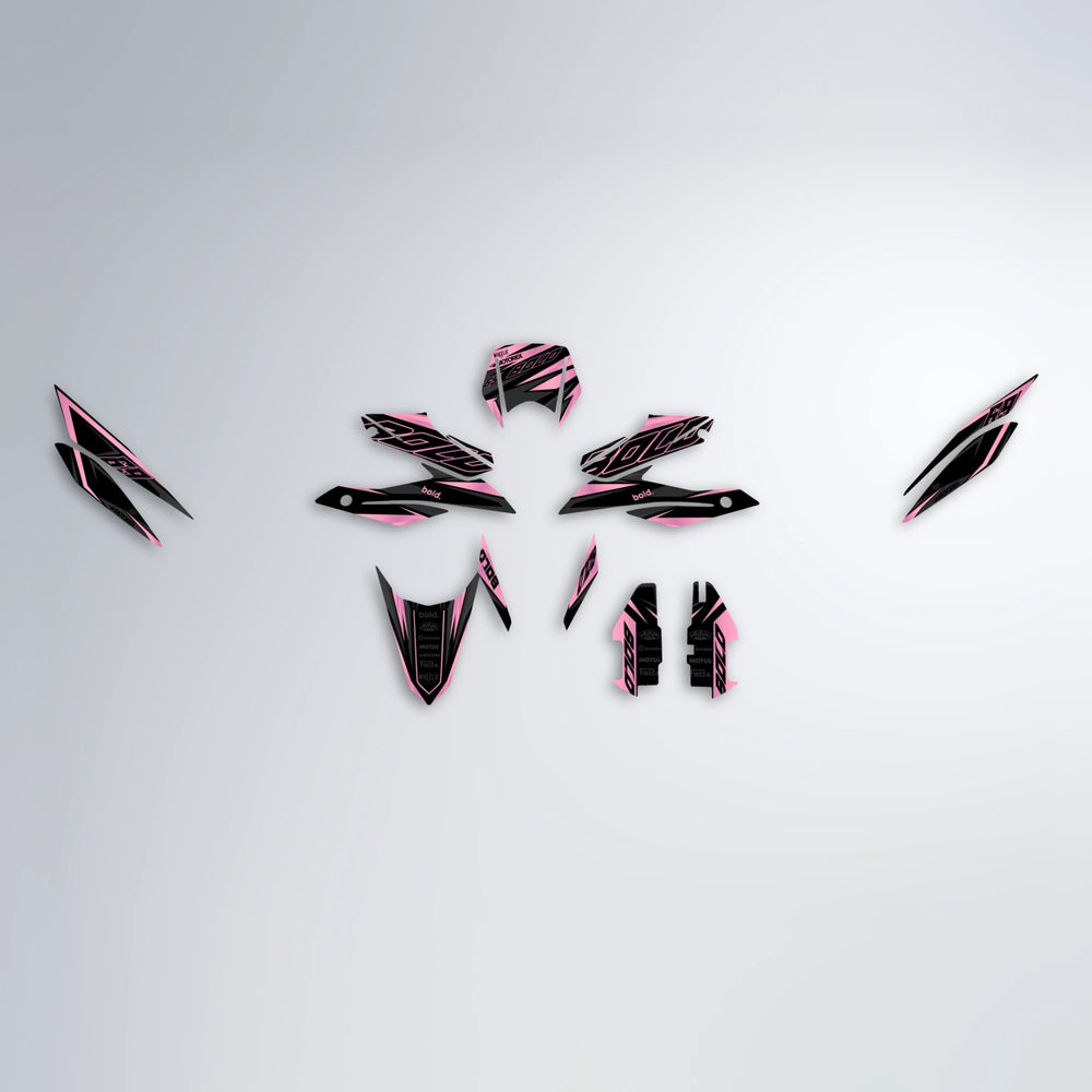 DORTOS Aprilia SX 125 graphics kit parts layout in Sakura Pink