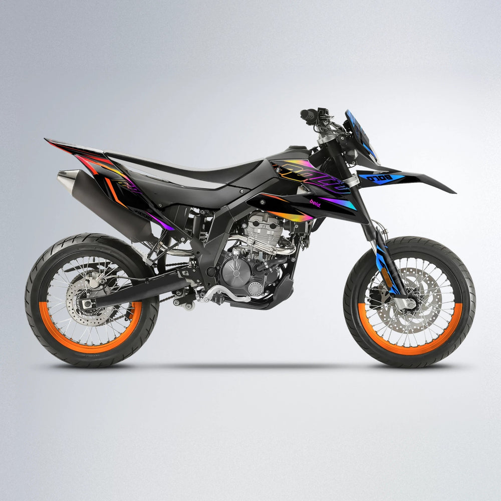 DORTOS Aprilia SX 125 supermoto graphics kit in Sunset Fade