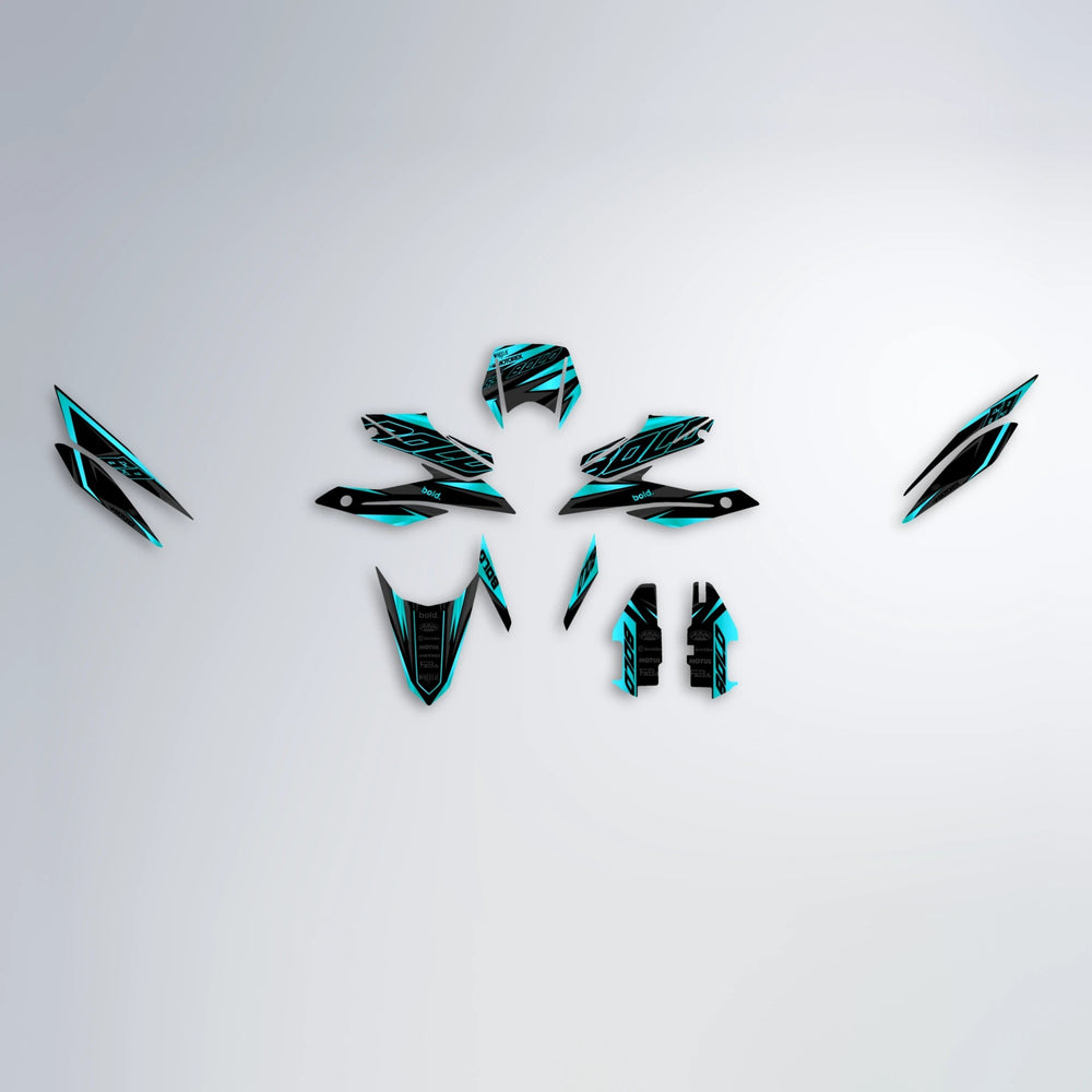DORTOS Aprilia SX 125 graphics kit parts layout in Teal