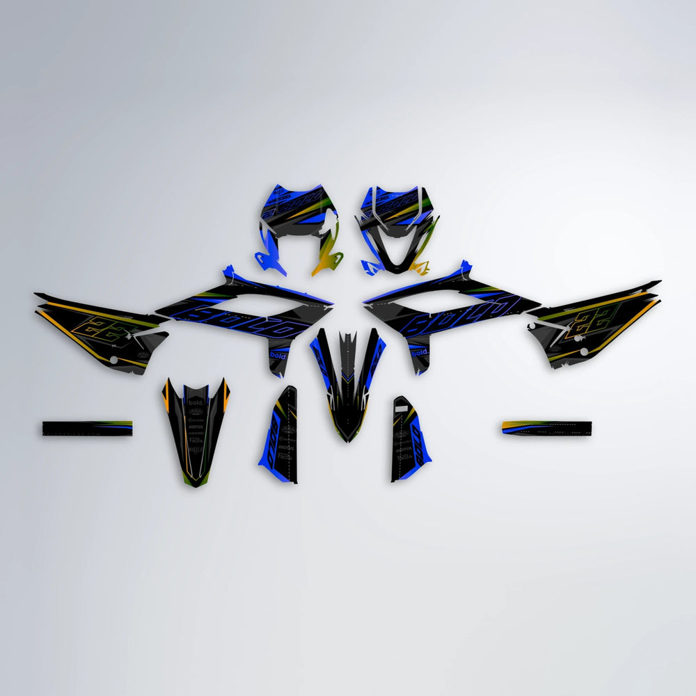 DORTOS Beta graphics kit parts layout in Blue