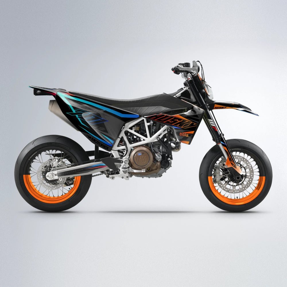 DORTOS Husqvarna 701 supermoto graphics kit in Red & Orange