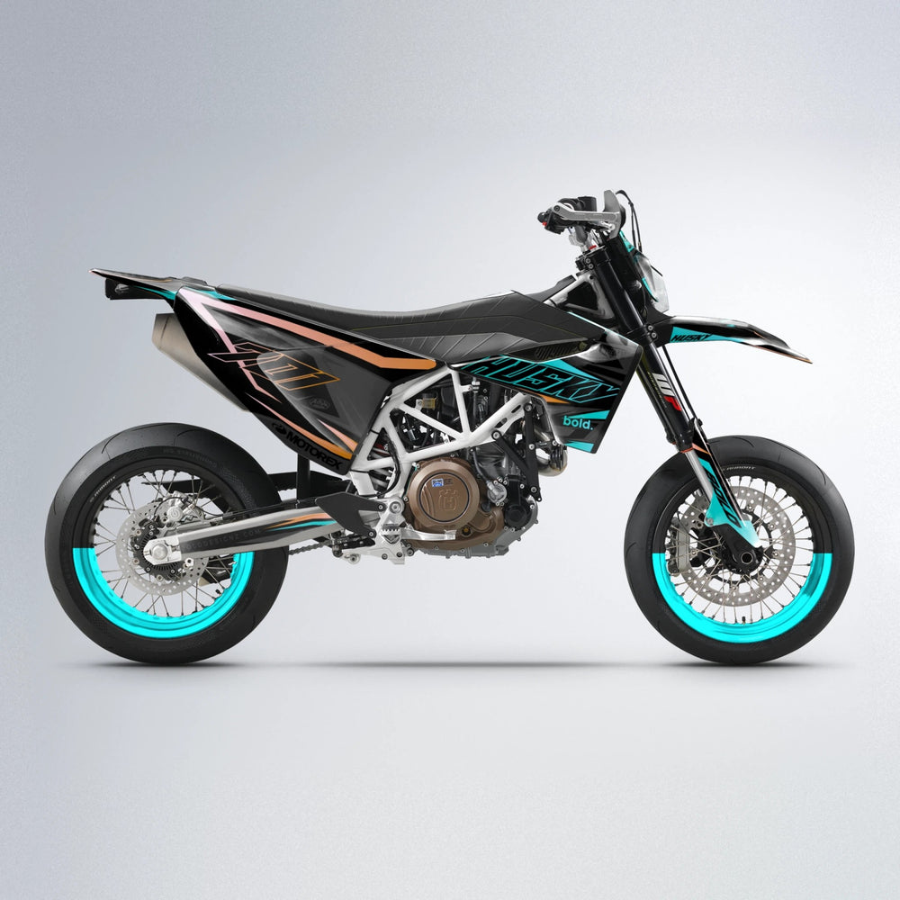 DORTOS Husqvarna 701 supermoto graphics kit in Teal