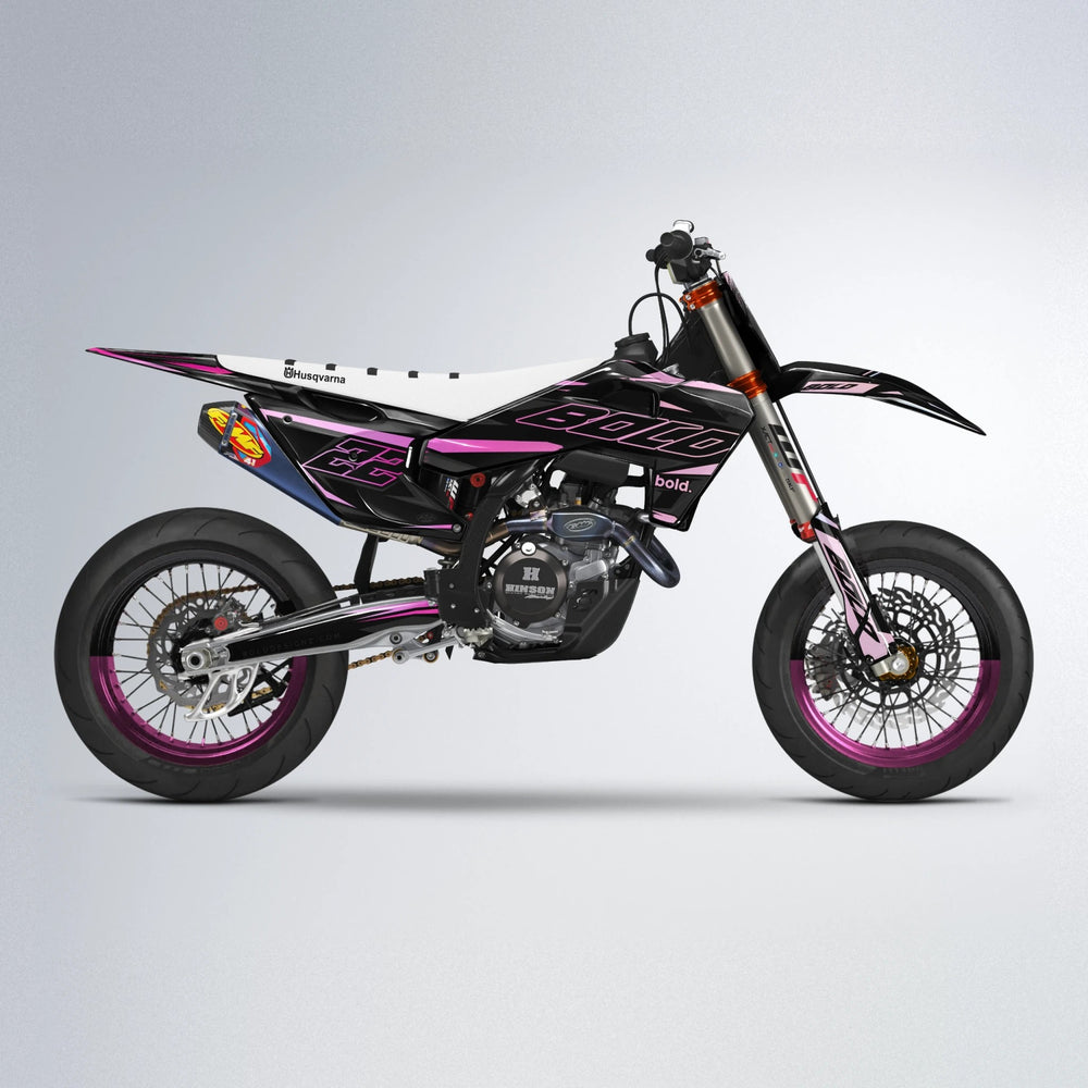 DORTOS Husqvarna FE/TE supermoto graphics kit in Flamingo