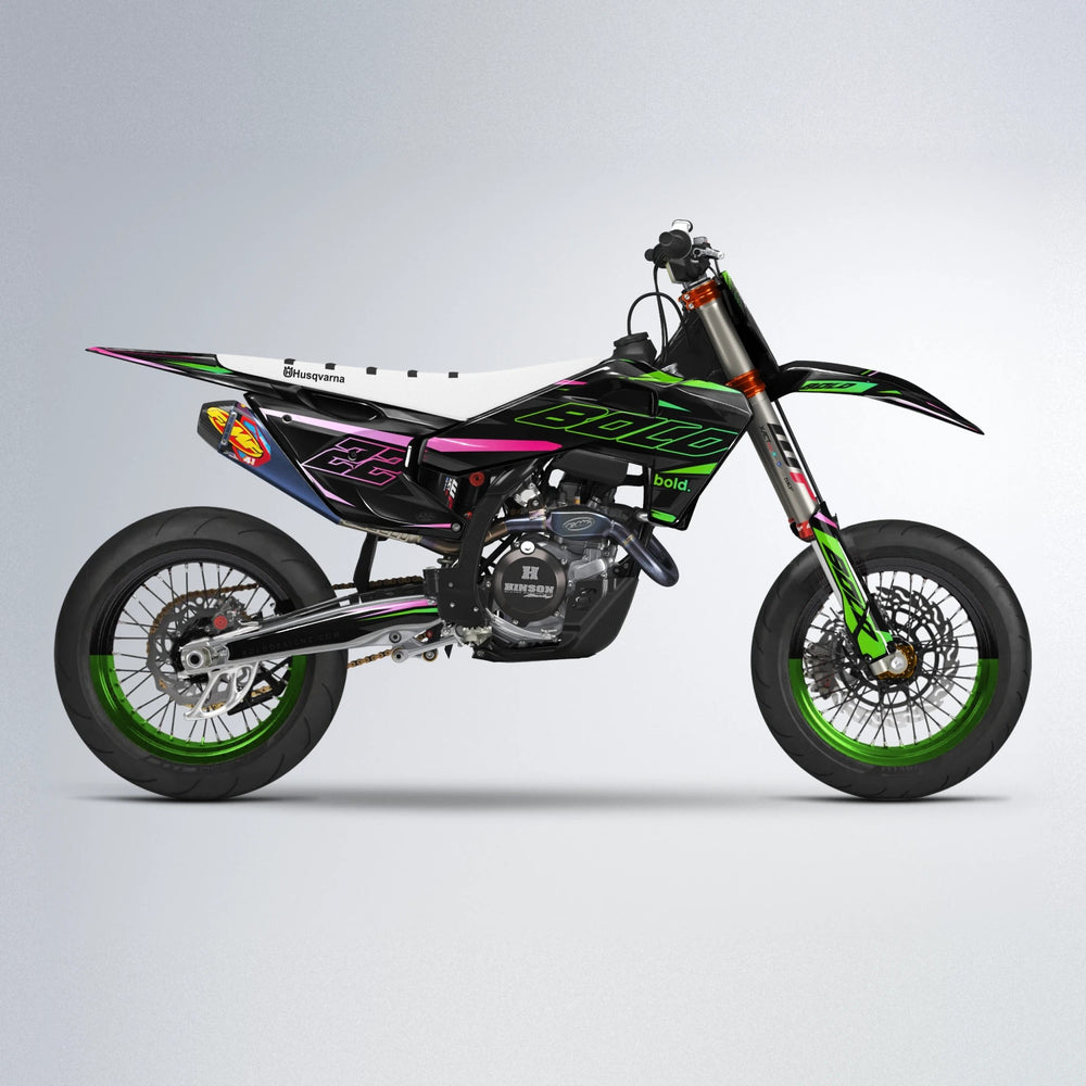 DORTOS Husqvarna FE/TE supermoto graphics kit in Green