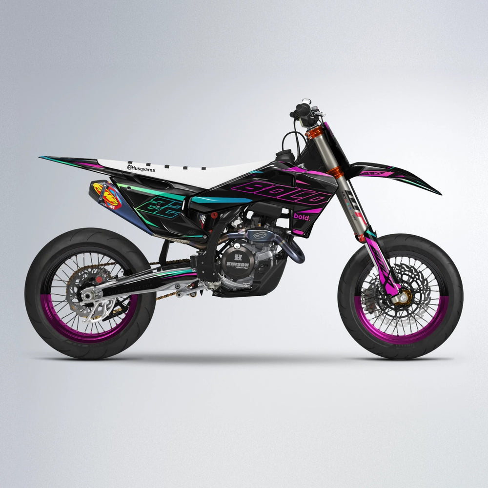 DORTOS Husqvarna FE/TE supermoto graphics kit in Pink