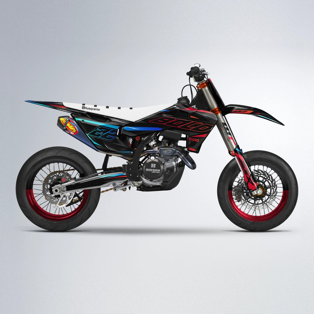 DORTOS Husqvarna FE/TE supermoto graphics kit in Red