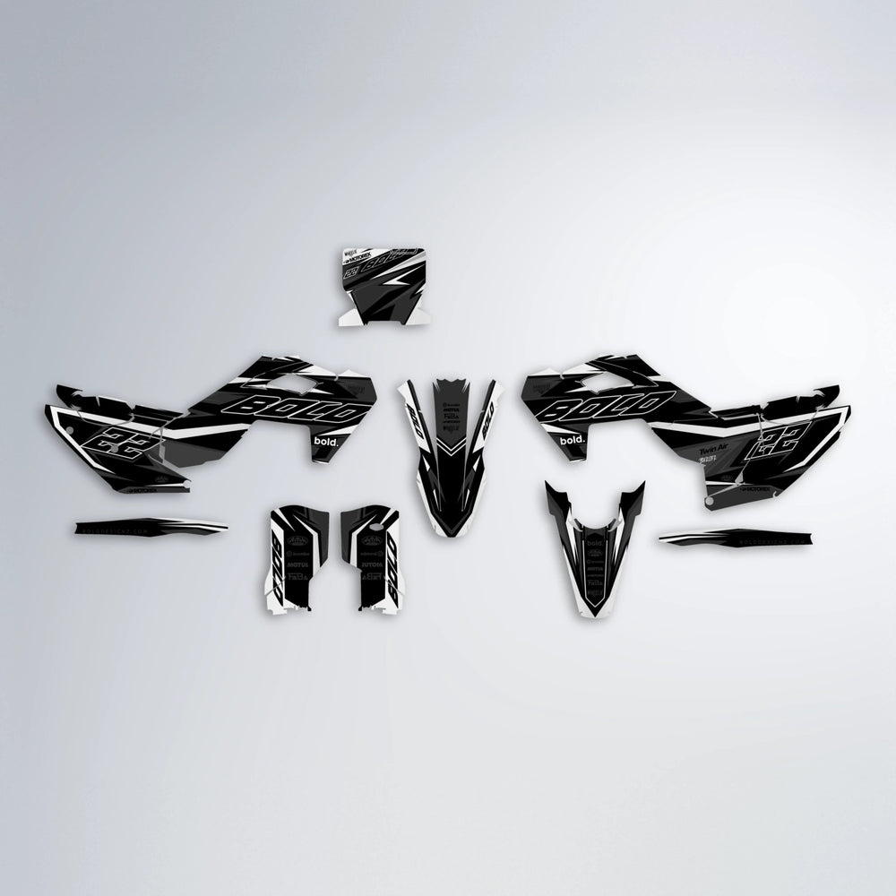 DORTOS Husqvarna FE/TE graphics kit parts layout in White