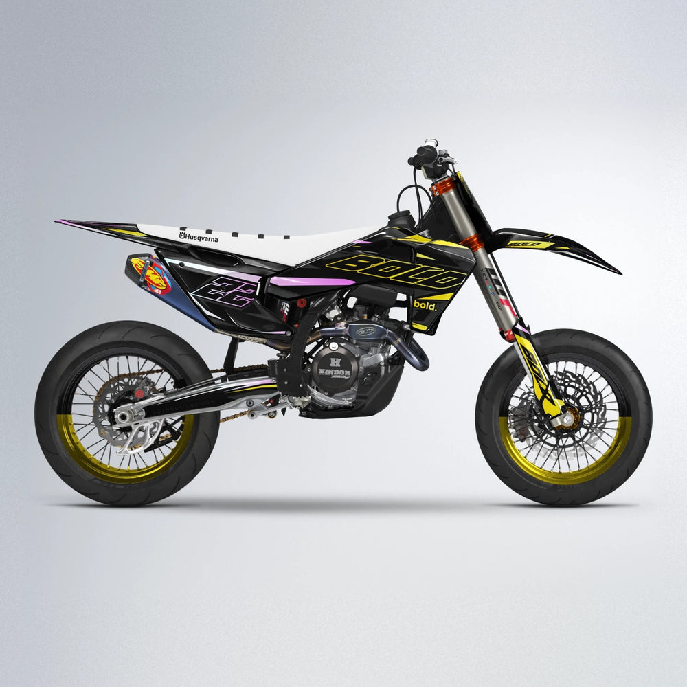 DORTOS Husqvarna FE/TE supermoto graphics kit in Yellow
