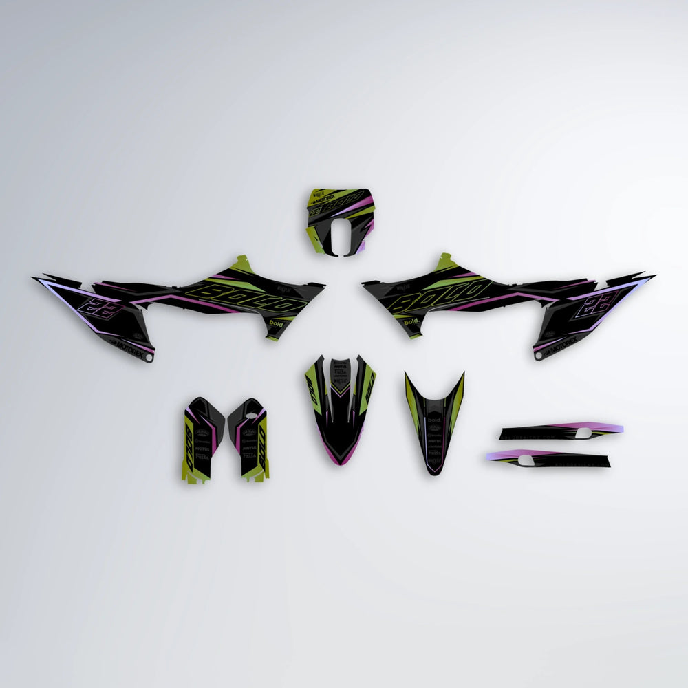 DORTOS Stark Varg SM graphics kit parts layout in Olive