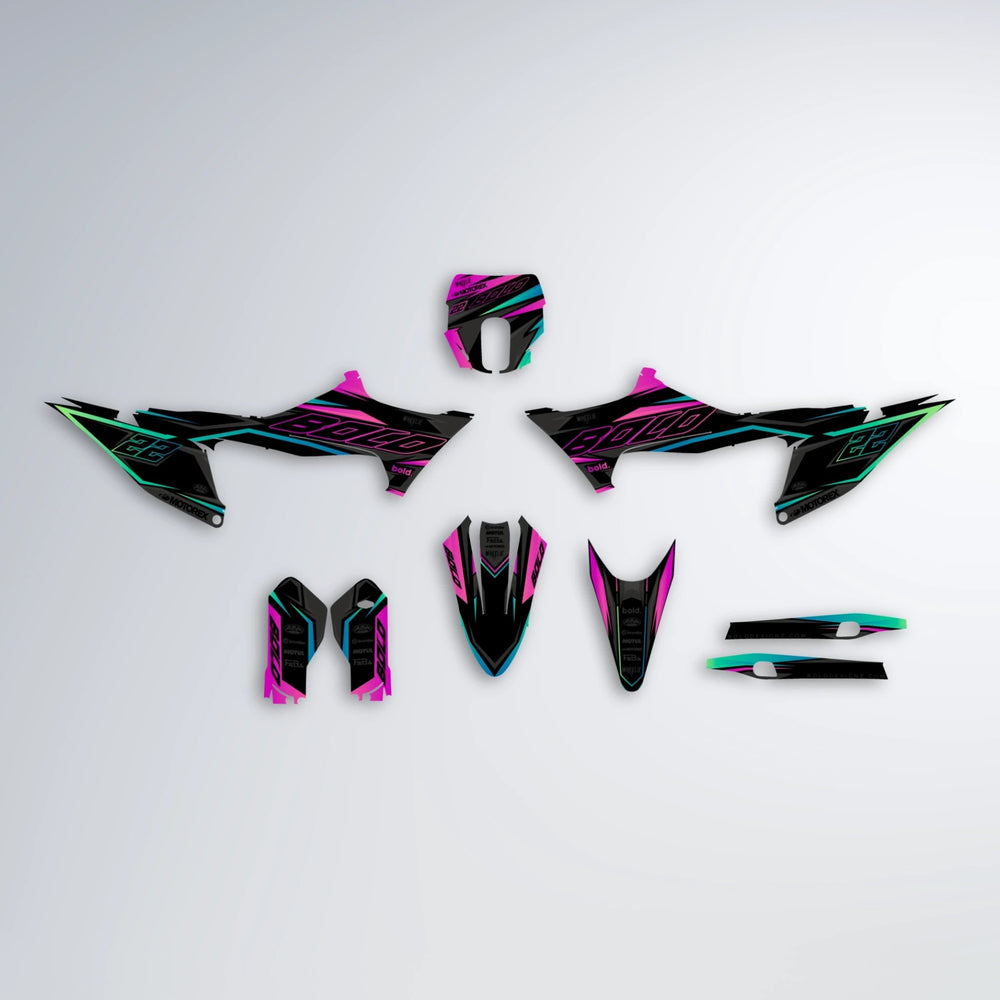 DORTOS Stark Varg SM graphics kit parts layout in Pink
