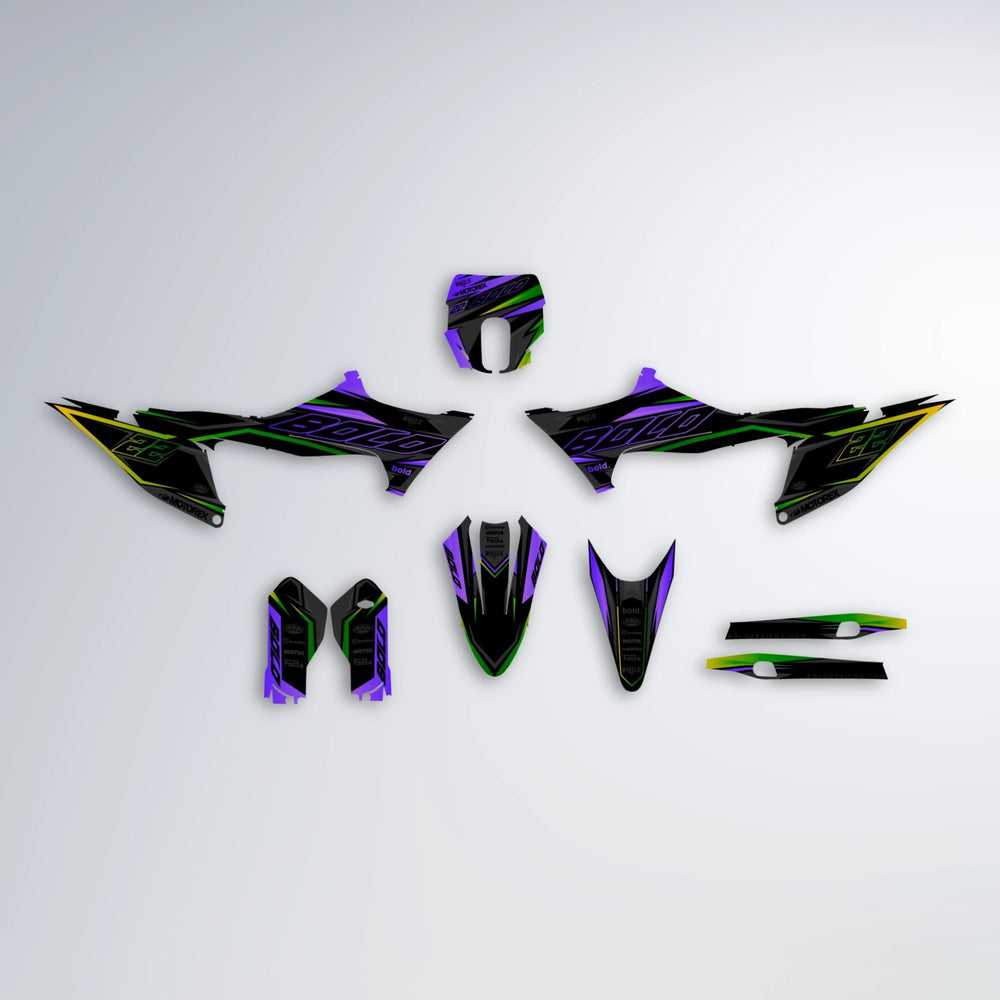 DORTOS Stark Varg SM graphics kit parts layout in Purple