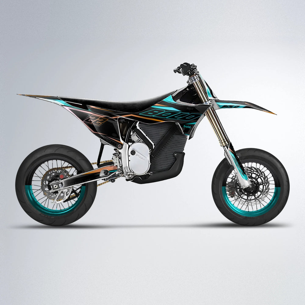 DORTOS Stark Varg SM supermoto graphics kit in Teal