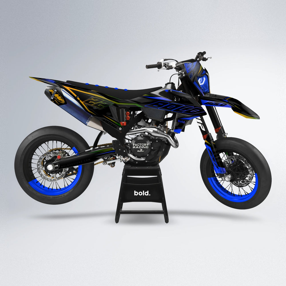 DORTOS supermoto graphics kit in Blue