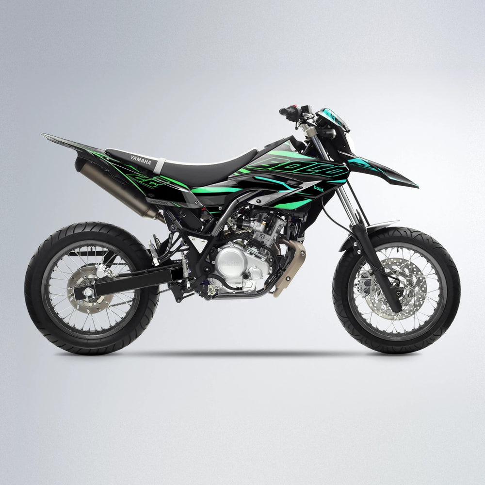 DORTOS Yamaha WR 125X supermoto graphics kit in Cyan & Green