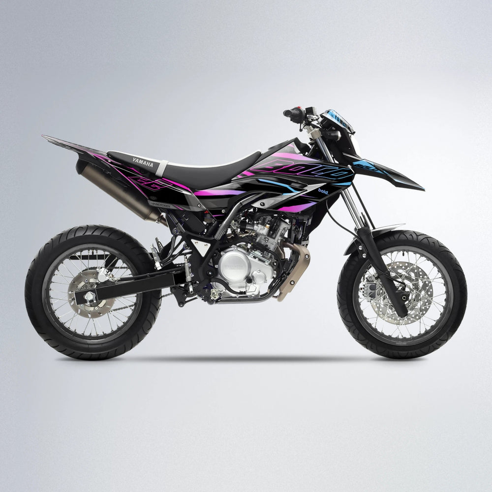 DORTOS Yamaha WR 125X supermoto graphics kit in Pink & Light Blue