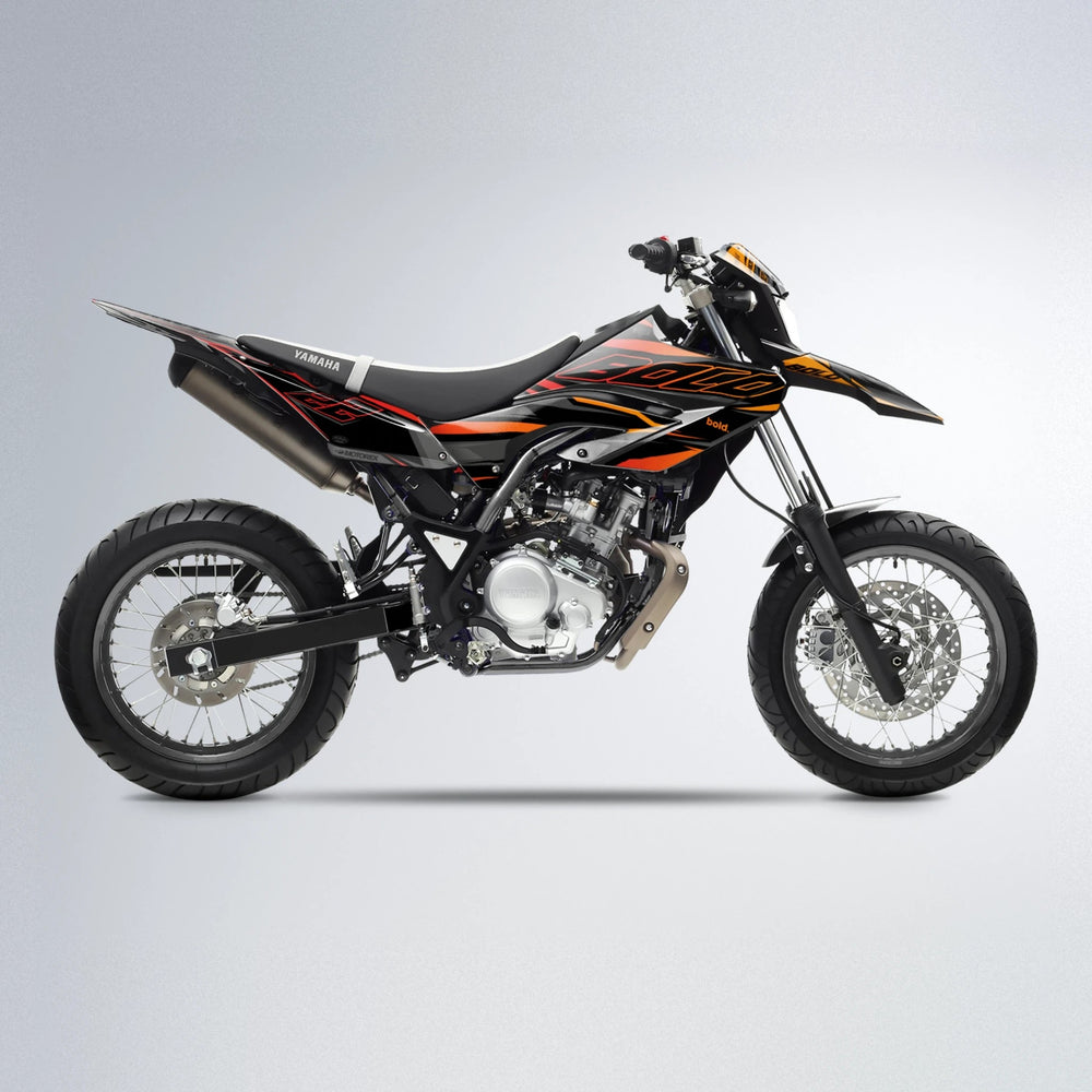 DORTOS Yamaha WR 125X supermoto graphics kit in Red & Orange