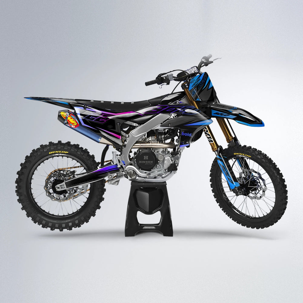 DORTOS Yamaha YZF MX motocross graphics kit in Blue Purple Fade