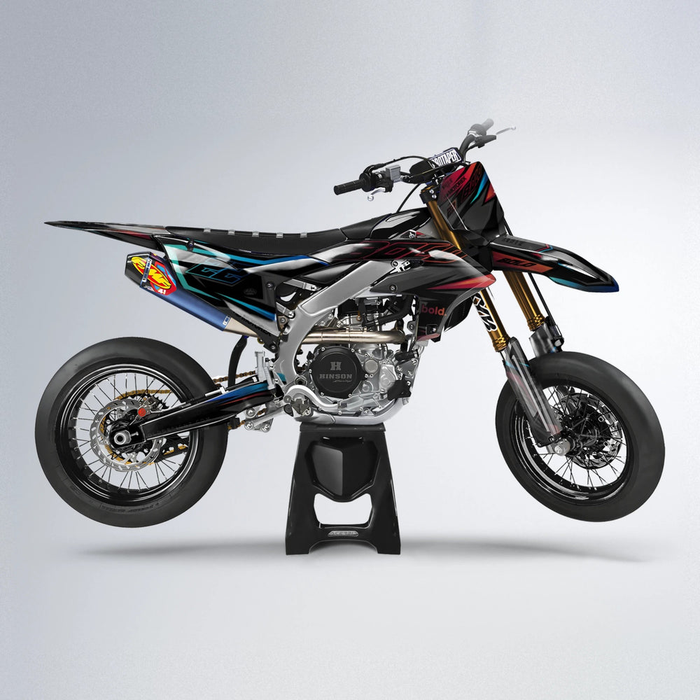 DORTOS Yamaha YZF SM supermoto graphics kit in Black & Red