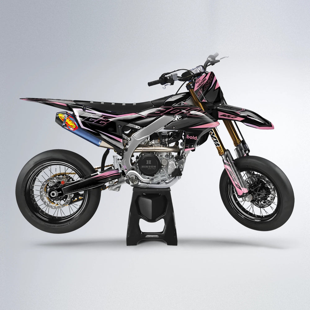 DORTOS Yamaha YZF SM supermoto graphics kit in Sakura Pink