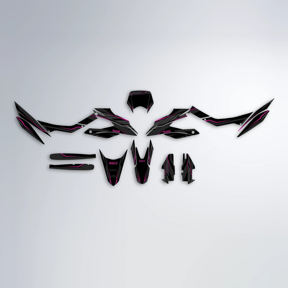 DRIFT Aprilia SX 125 graphics kit parts layout in Pink