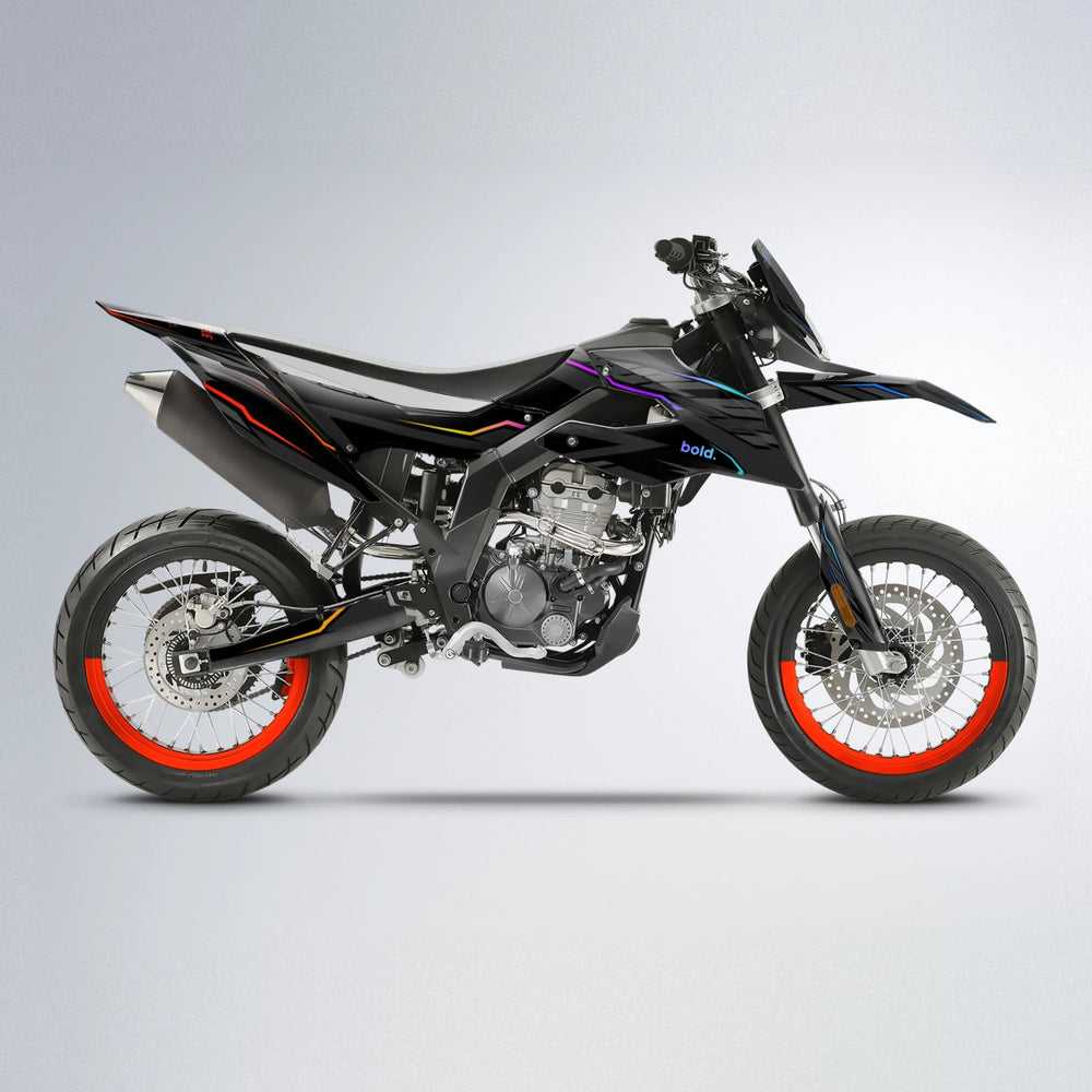 DRIFT Aprilia SX 125 supermoto graphics kit in Sunset Fade