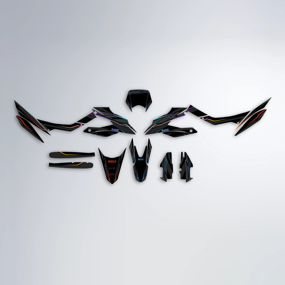 DRIFT Aprilia SX 125 graphics kit parts layout in Sunset Fade