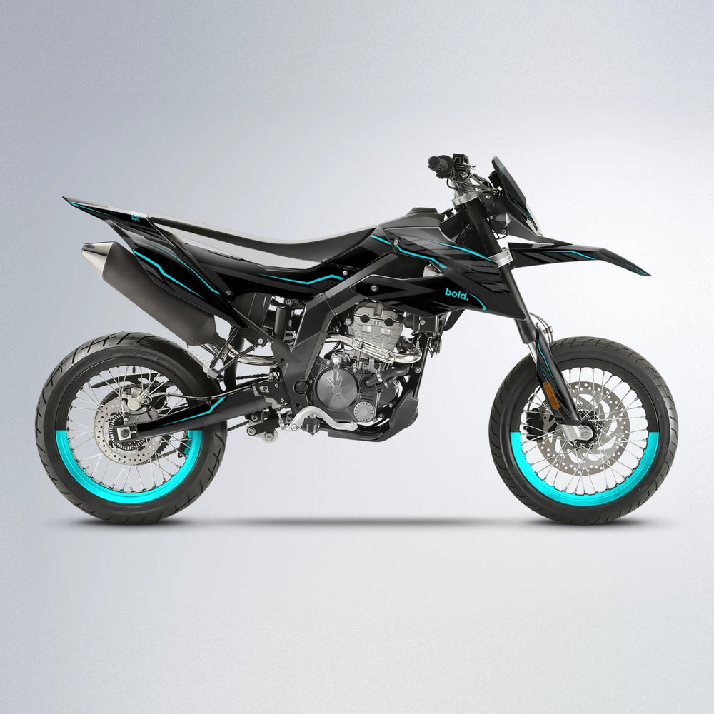 DRIFT Aprilia SX 125 supermoto graphics kit in Teal