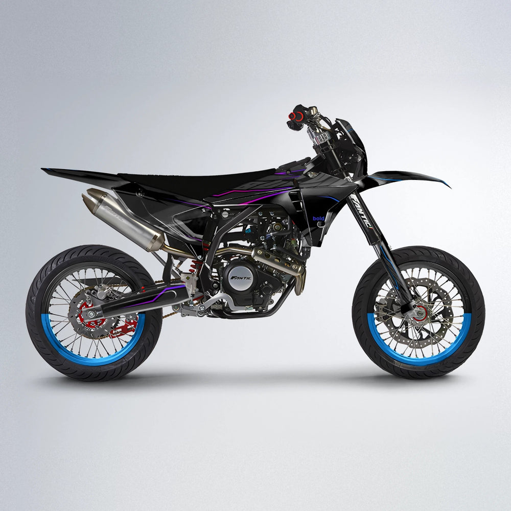 DRIFT Fantic supermoto graphics kit in Blue Purple Fade