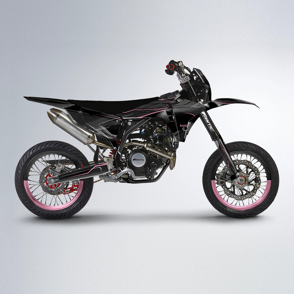 DRIFT Fantic supermoto graphics kit in Sakura Pink