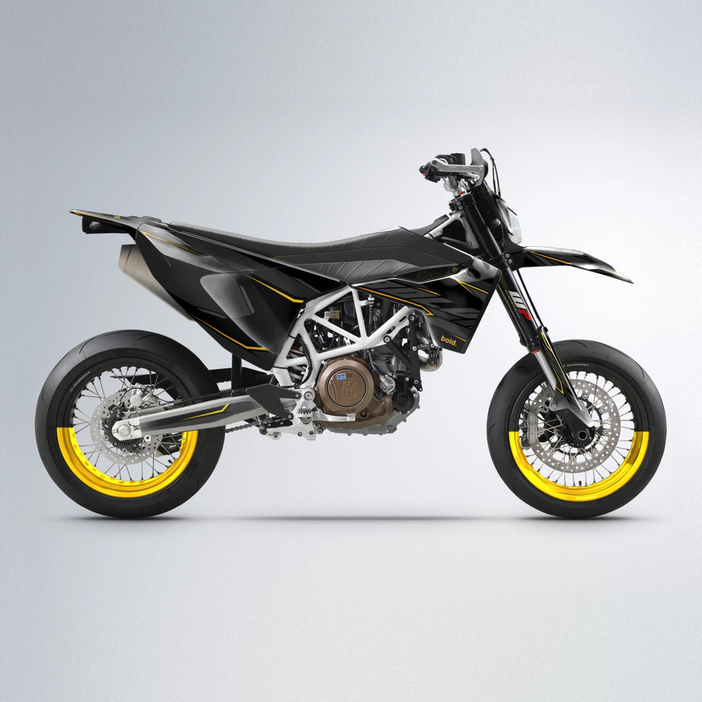 DRIFT Husqvarna 701 supermoto graphics kit in Orange & Yellow