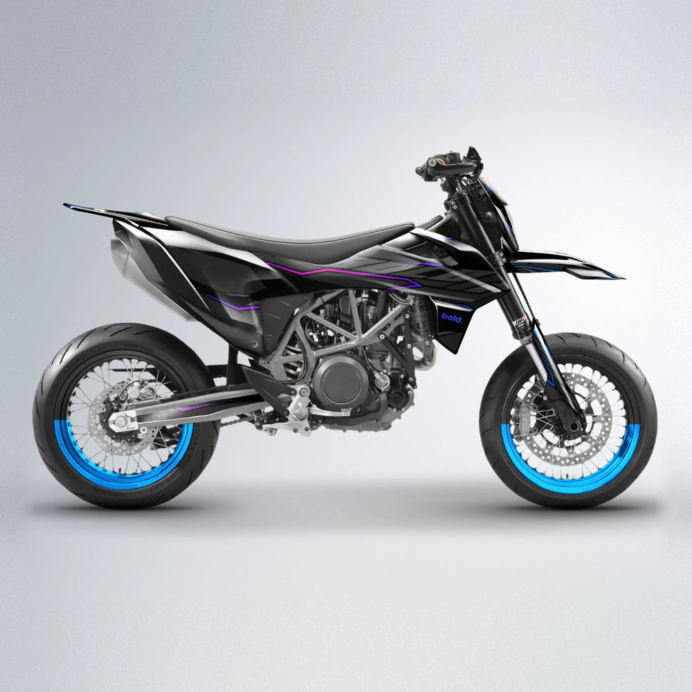 DRIFT KTM SMC 690 supermoto graphics kit in Blue Purple Fade
