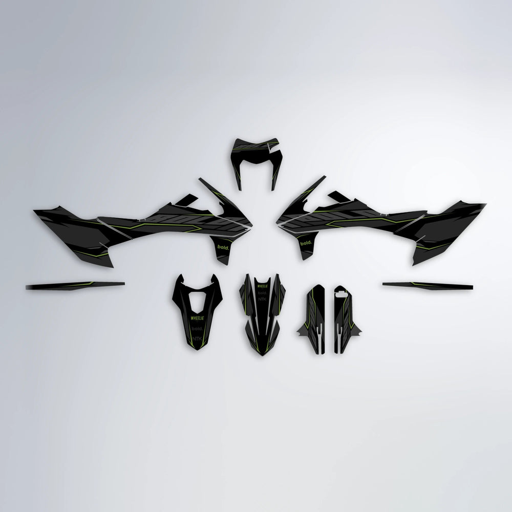 DRIFT KTM SMC 690 graphics kit parts layout in Olive