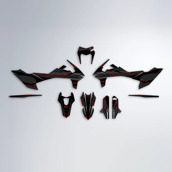 DRIFT KTM SMC 690 graphics kit parts layout in Red