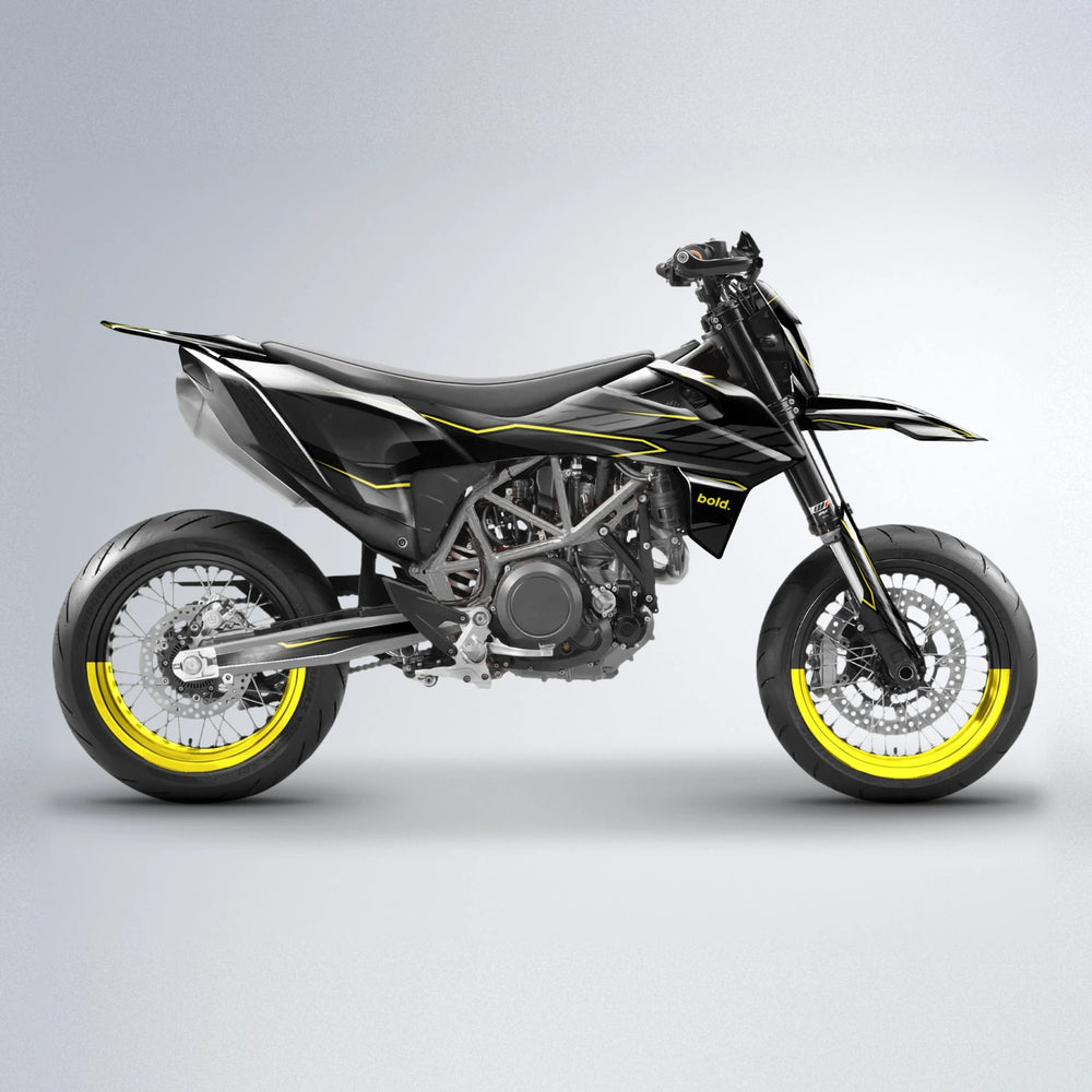 DRIFT KTM SMC 690 supermoto graphics kit in Yellow