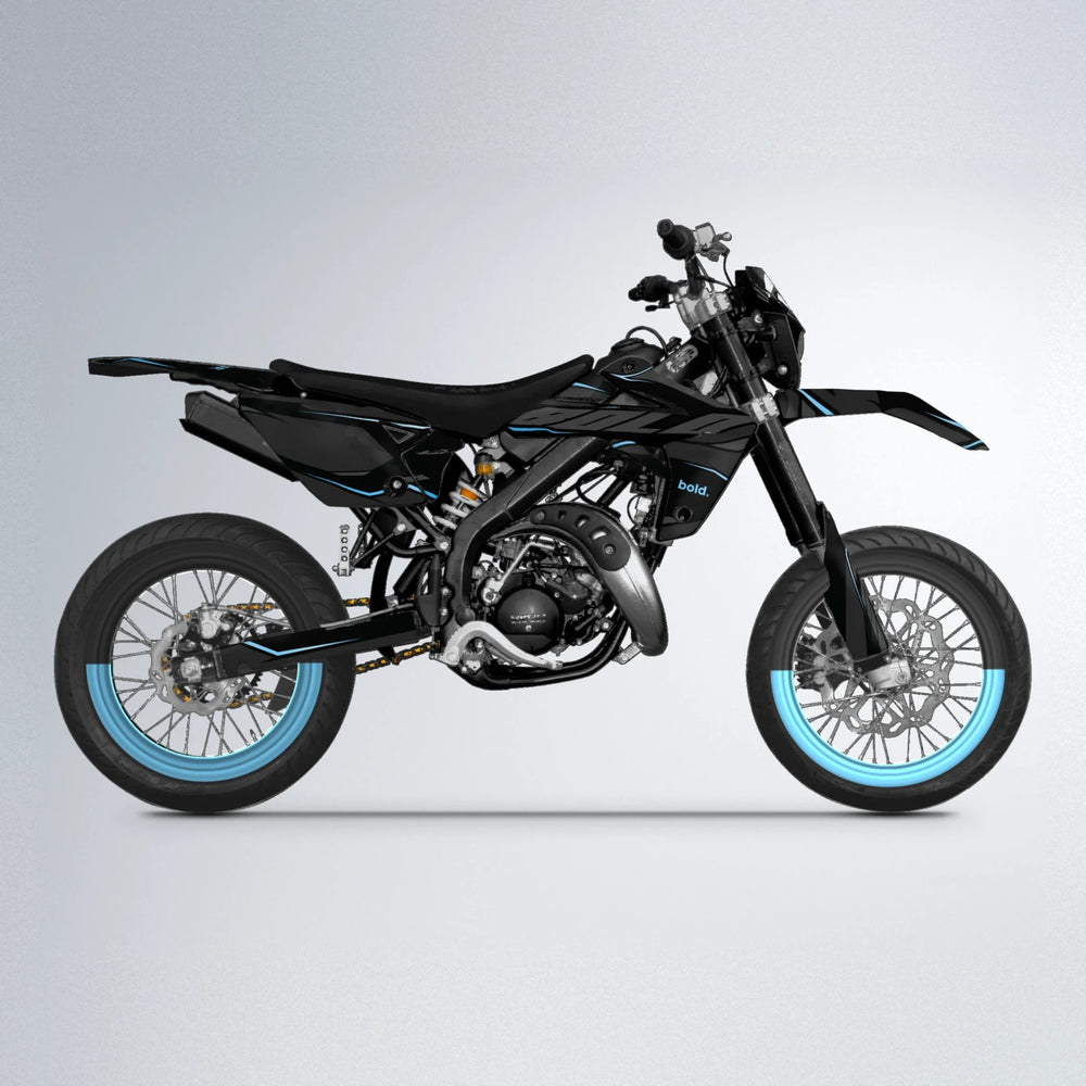 DRIFT Rieju MRT supermoto graphics kit in Light Blue & White