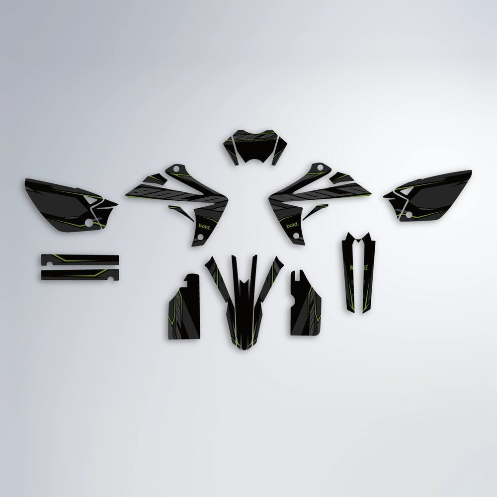 DRIFT Rieju MRT graphics kit parts layout in Olive