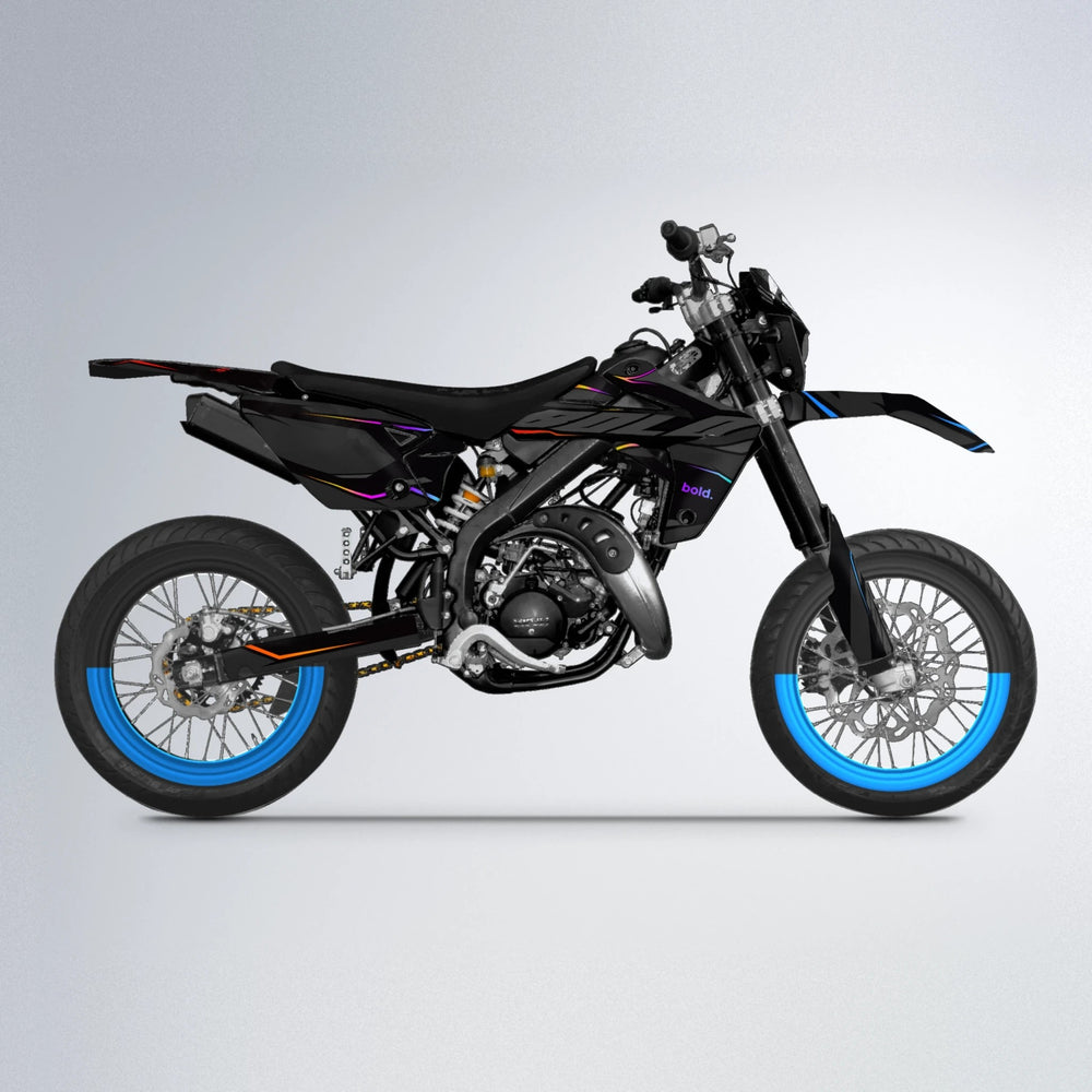 DRIFT Rieju MRT supermoto graphics kit in Sunset Fade