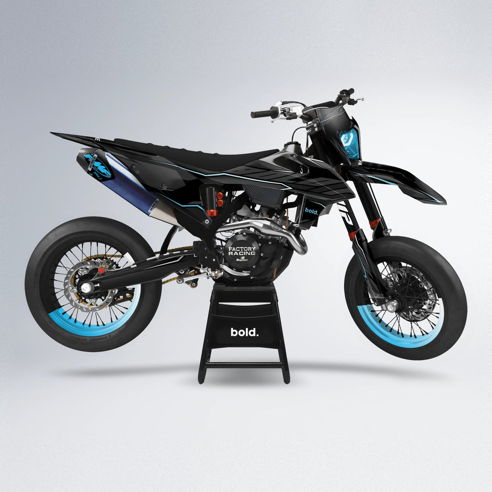 DRIFT supermoto graphics kit in Light Blue & White
